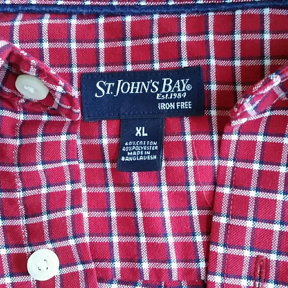 XL Red St. John's Bay Short Sleeves Shirt